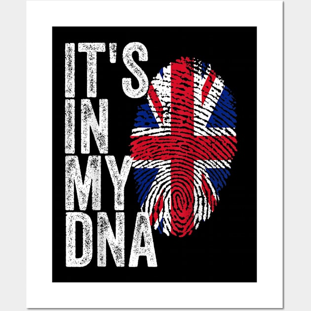 IT'S IN MY DNA British Flag England UK Britain Union Jack Wall Art by SmilArt